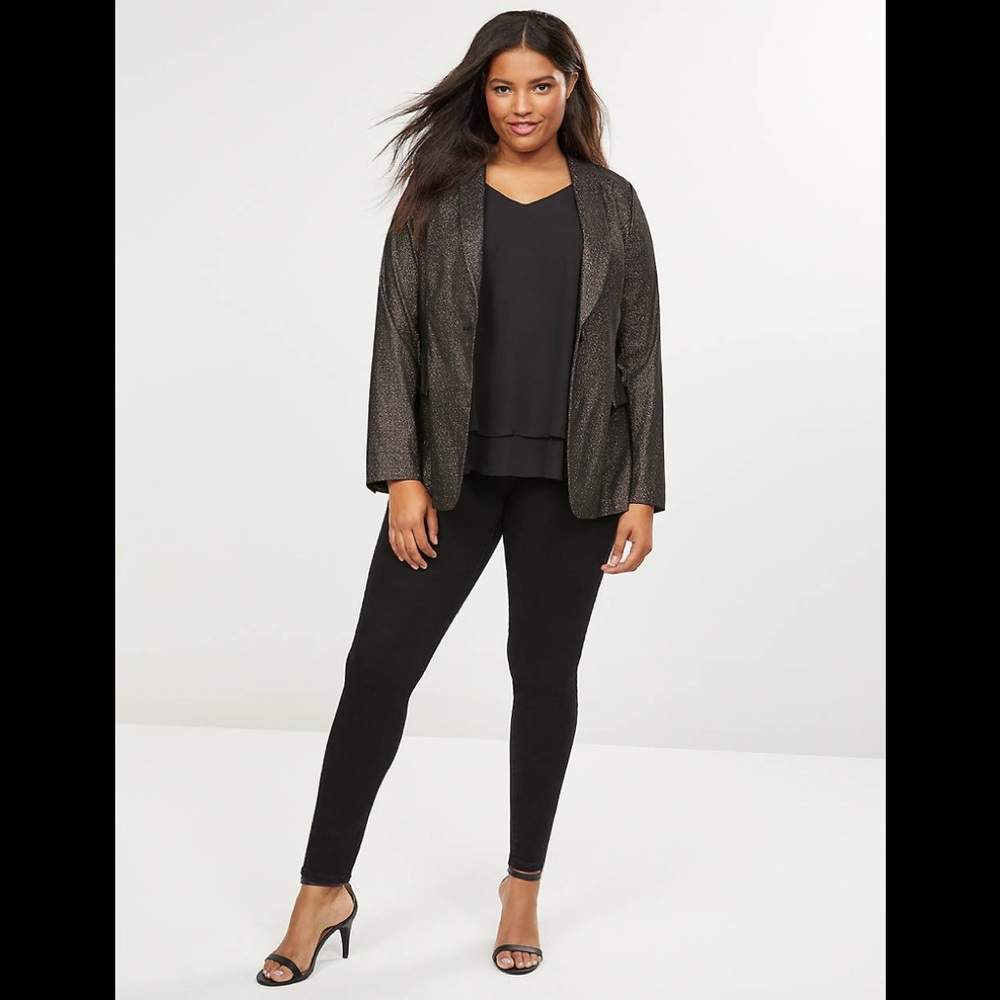 Lane Bryant metallic blazer 28 NWT